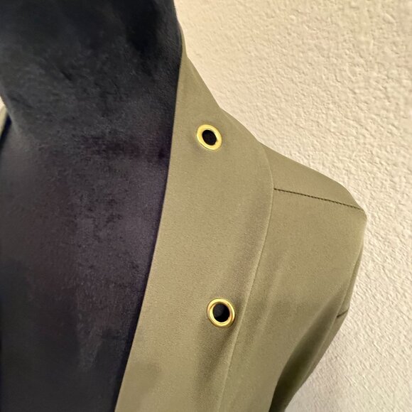 Belle Kim Gravel Green 3/4 Sleeve Grommet Detail Topper Sz 3XL - Picture 3 of 7